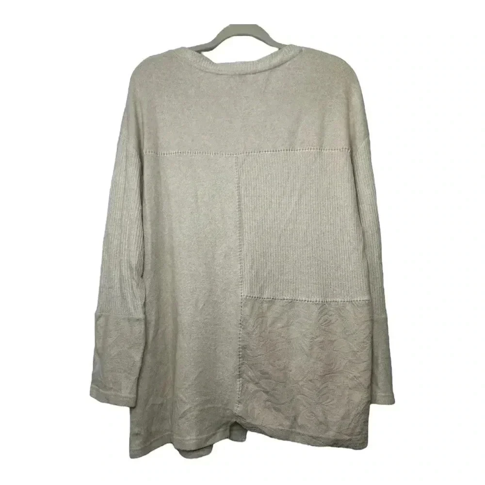 Anthropologie Saturday Sunday Light Pink Cream Long Sleeve Sweater Lace …